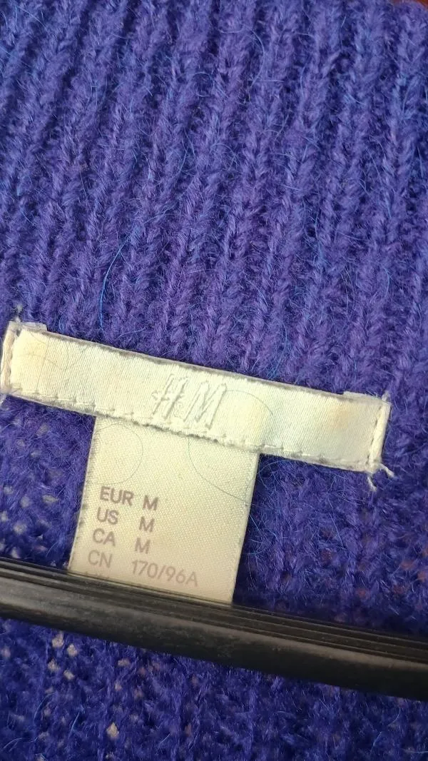 Pulover H&M M | Albastru, Normal, Mânecă lungă, Regular fit - Image 4