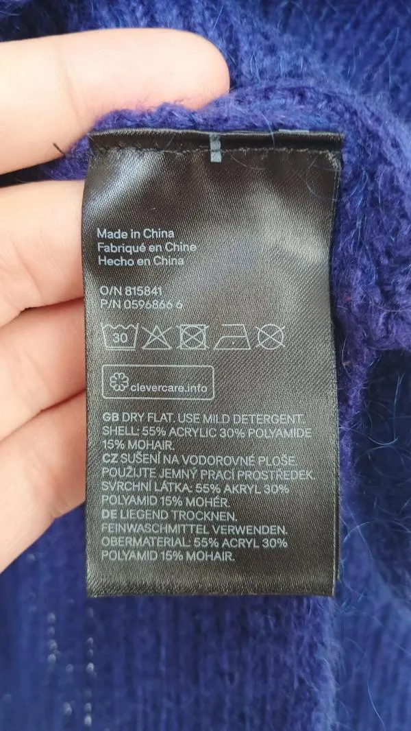 Pulover H&M M | Albastru, Normal, Mânecă lungă, Regular fit - Image 5