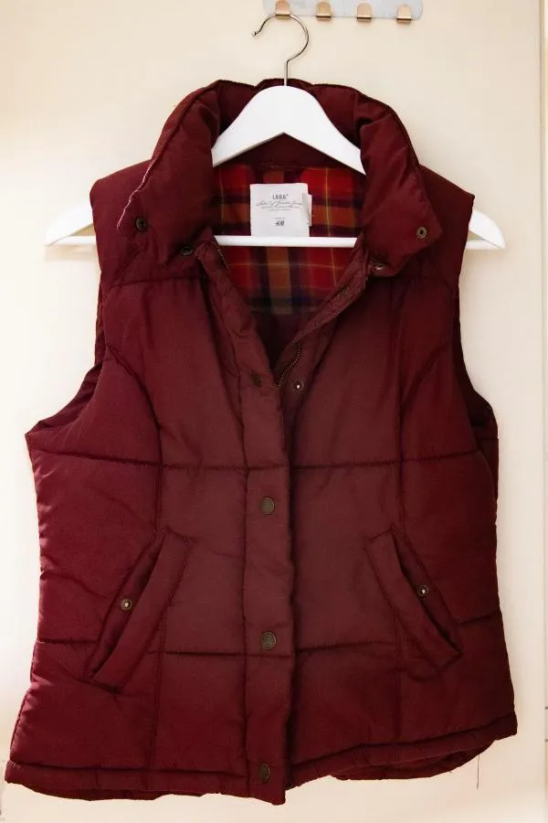 Vestă H&M EU 38 | Burgundy, Fără glugă, Sintetic - Image 2