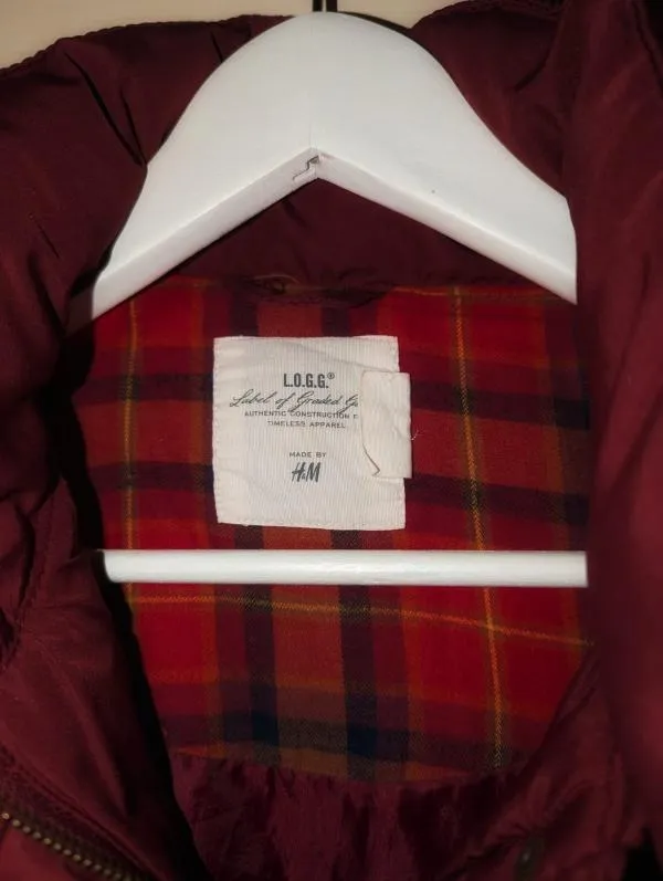 Vestă H&M EU 38 | Burgundy, Fără glugă, Sintetic - Image 5