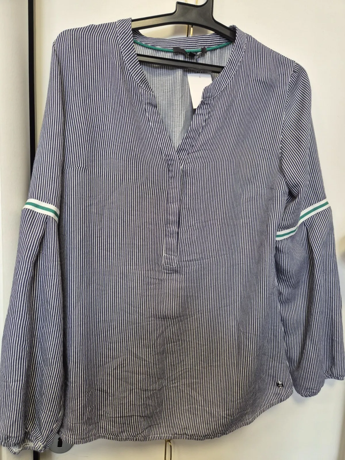 Bluză She EU 38 | Albastru, Normal, Mânecă lungă, Dungi, Vâscoză - Image 6
