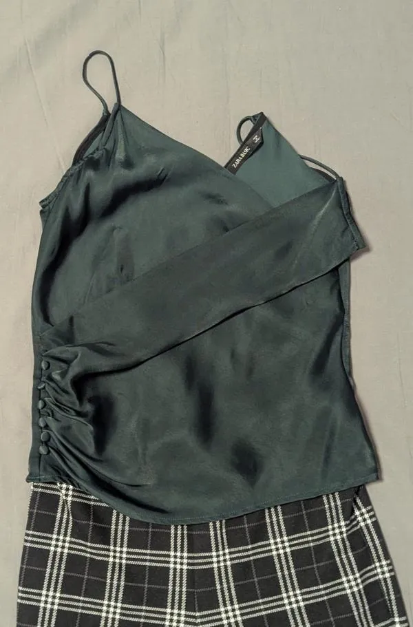 Maiou Zara XS | Verde, Normal, Bretele subțiri, Design petrecut - Image 3