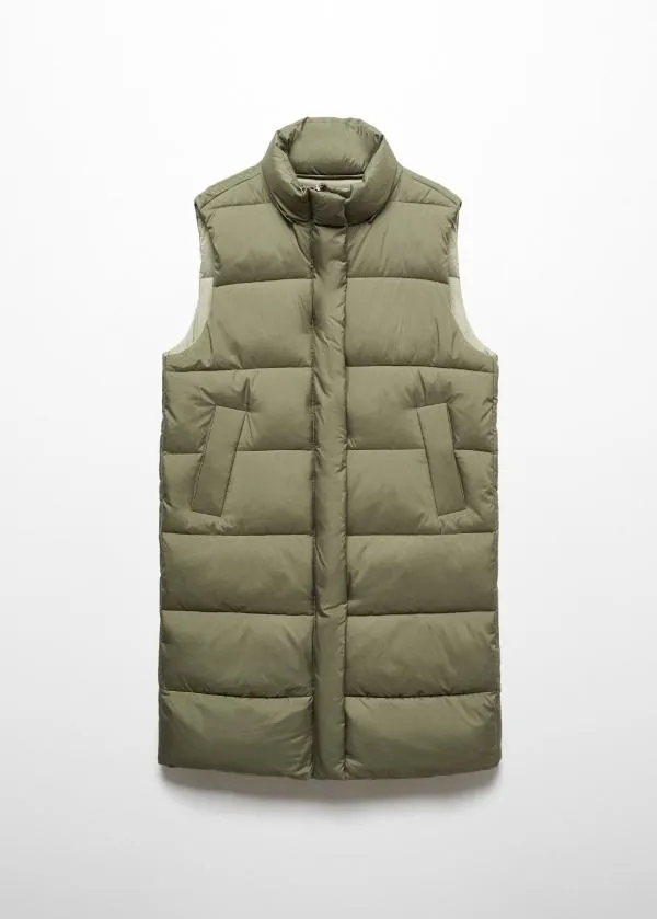 Vestă Mango EU 36 | Khaki, Cu glugă detașabilă, Monocrom - Image 6
