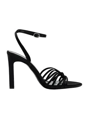 Sandale cu toc Zara EU 37 | Negru, Monocrom, Poliester