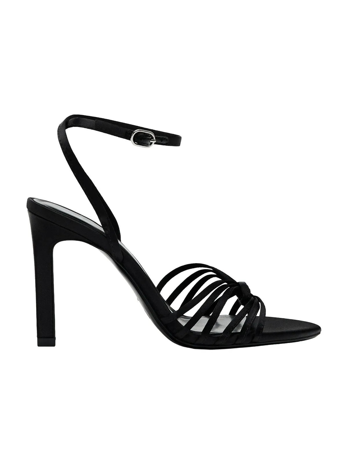 Sandale cu toc Zara EU 37 | Negru, Monocrom, Poliester