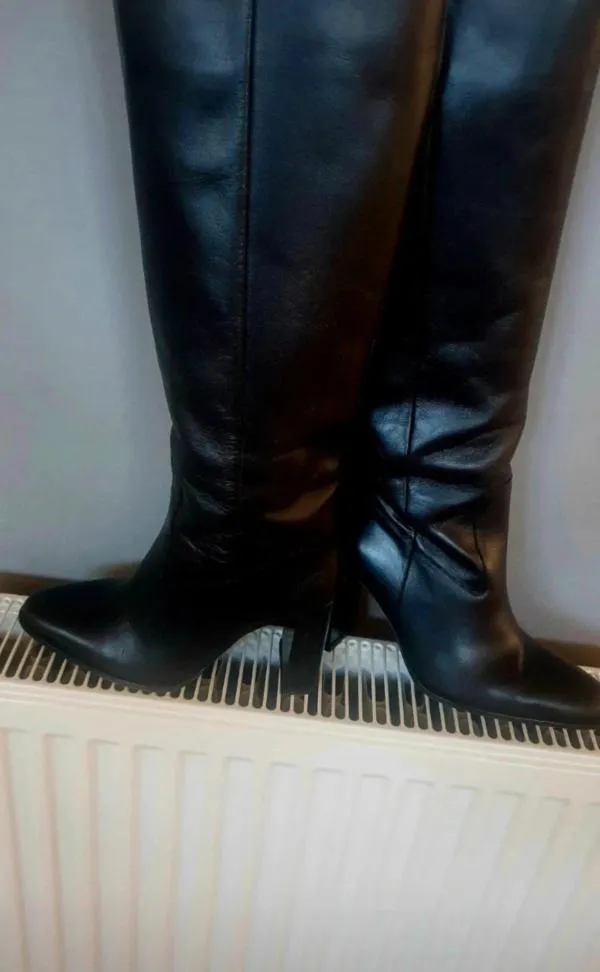 Cizme până la genunchi Zara EU 37 | Negru, Monocrom, Piele naturală - Image 8