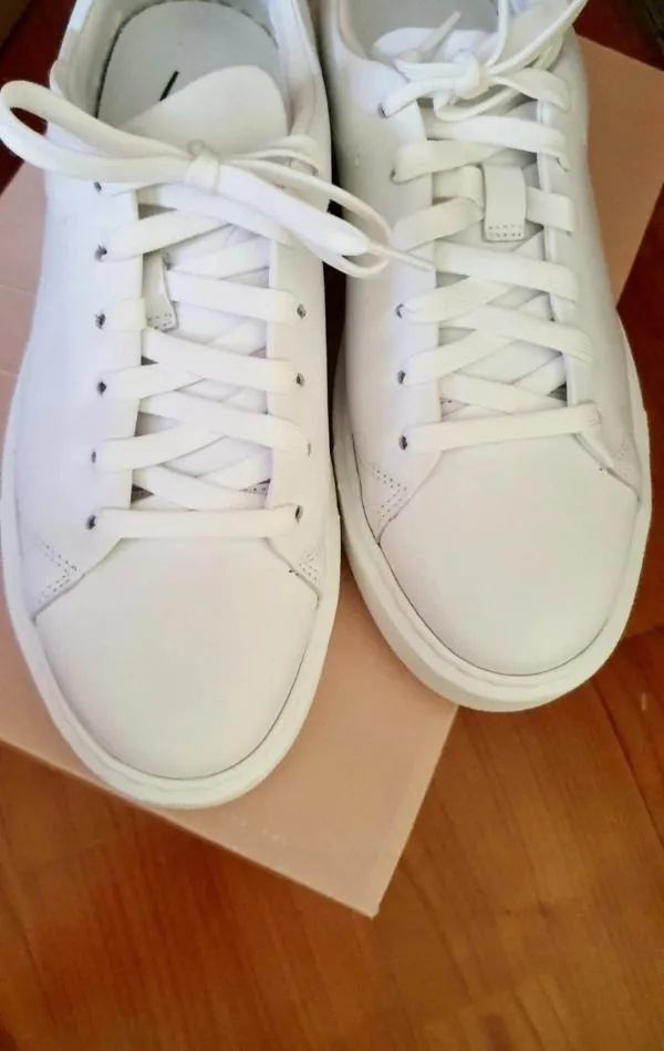 Sneakers K. Cobler EU 38 | Alb, Monocrom, Piele naturală
