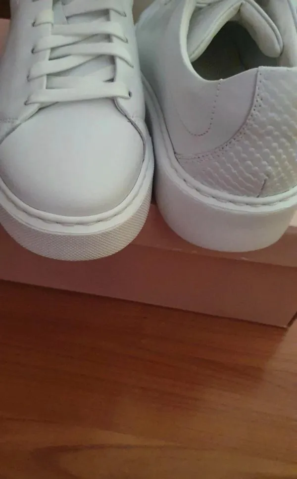 Sneakers K. Cobler EU 38 | Alb, Monocrom, Piele naturală - Image 3