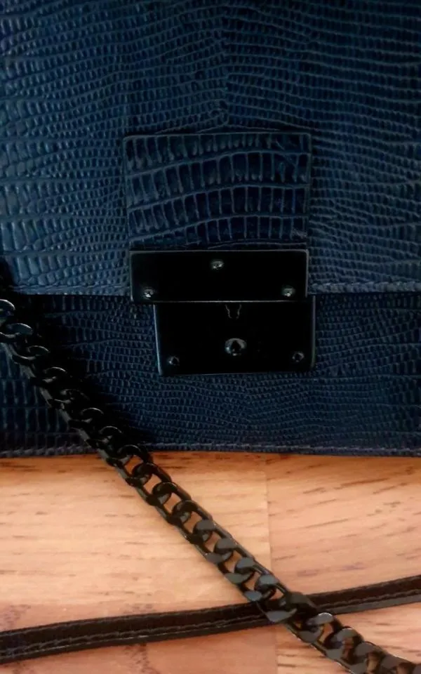 Poșetă Musette | Negru, Monocrom, Piele naturală - Image 3