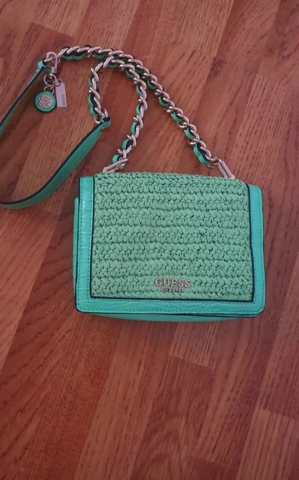 Geantă crossbody Guess | Verde, Monocrom, Piele ecologică - Image 6