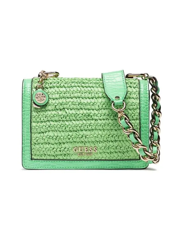 Geantă crossbody Guess | Verde, Monocrom, Piele ecologică