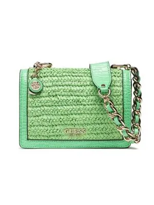 Geantă crossbody Guess | Verde, Monocrom, Piele ecologică