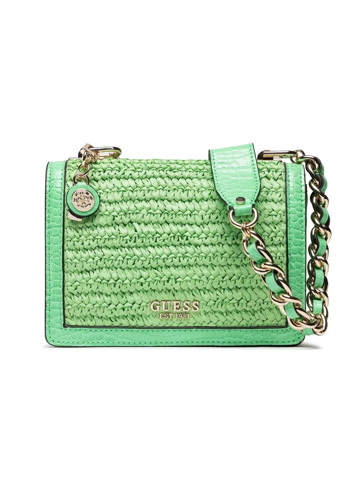 Geantă crossbody Guess | Verde, Monocrom, Piele ecologică