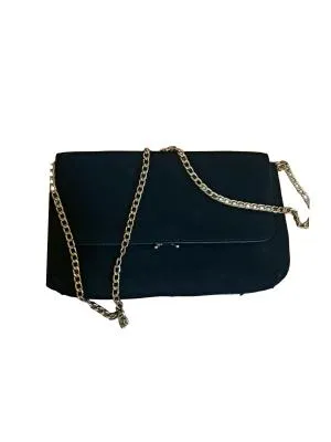 Poșetă Mango | Negru, Monocrom, Piele întoarsă Suede