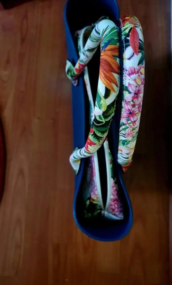 Geantă de mână O Bag | Bleumarin, Floral & Tropical, Sintetic - Image 3