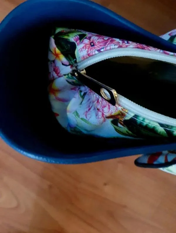Geantă de mână O Bag | Bleumarin, Floral & Tropical, Sintetic - Image 4