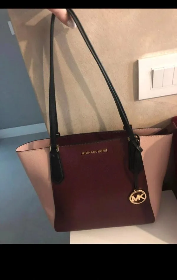 Geantă de umăr Michael Kors | Burgundy, Monocrom, Piele naturală - Image 2