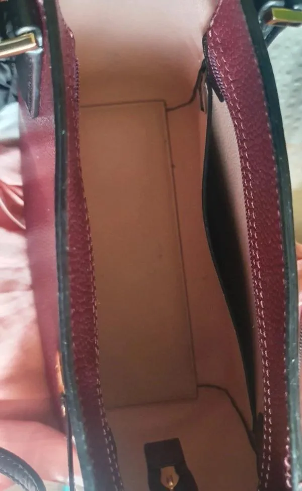Geantă de umăr Michael Kors | Burgundy, Monocrom, Piele naturală - Image 9