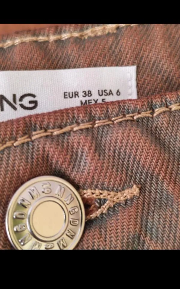 Blugi balloon Mango EU 38 | Maro, Lungi, Talie înaltă, Bootcut fit, Monocrom, Bumbac - Image 2