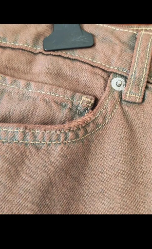 Blugi balloon Mango EU 38 | Maro, Lungi, Talie înaltă, Bootcut fit, Monocrom, Bumbac - Image 5