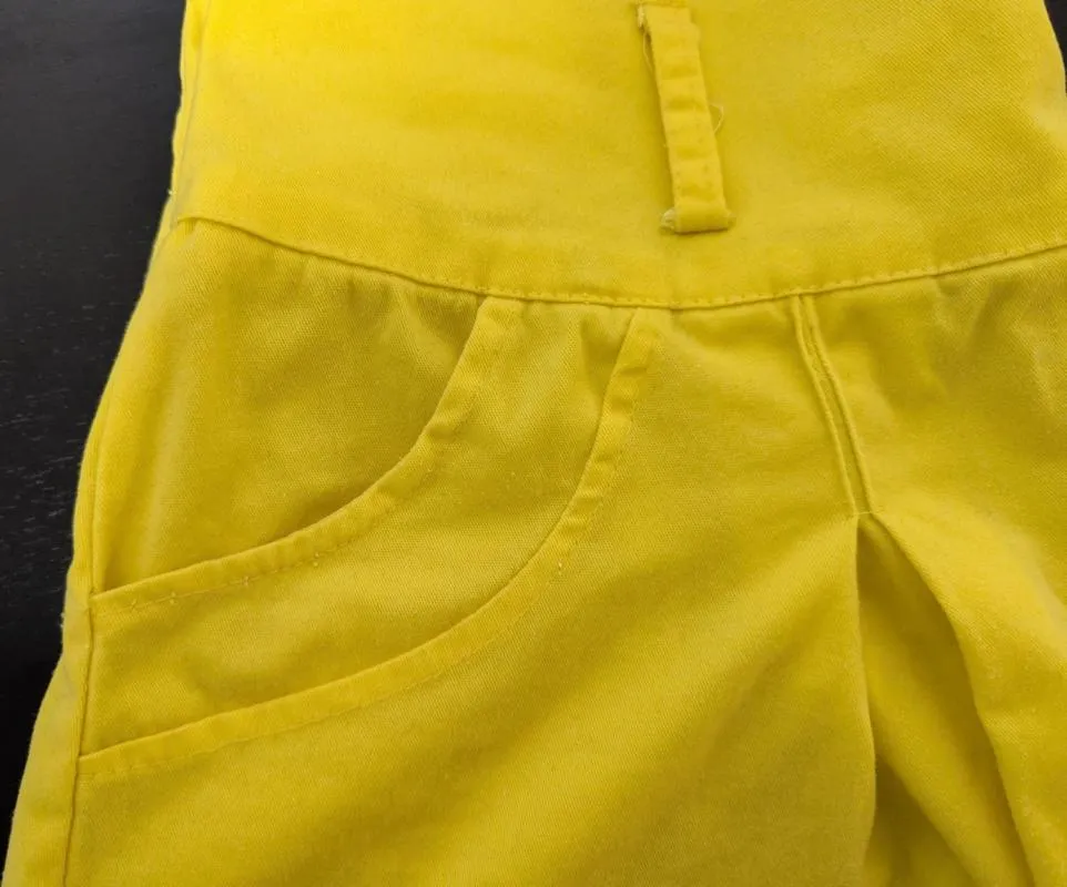 Fustă plisată M | Galben, Mini, Plisată fit, Pliuri, Denim - Image 5