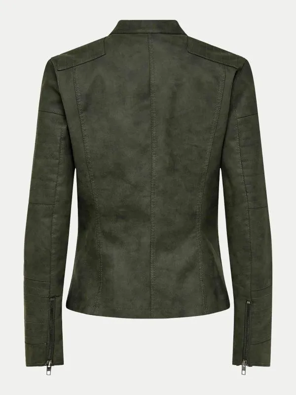 Geacă biker Only EU 38 | Khaki, Fără glugă, Monocrom, Poliester - Image 2