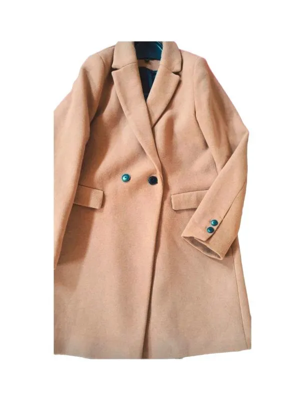 Palton din lână Zara EU 38 | Bej, Fără glugă, Monocrom, Lână