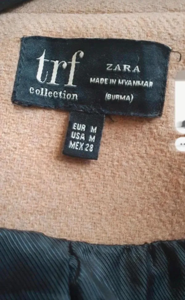 Palton din lână Zara EU 38 | Bej, Fără glugă, Monocrom, Lână - Image 5