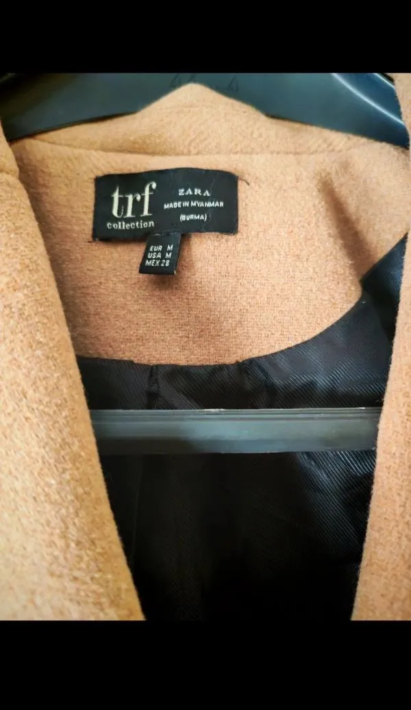 Palton din lână Zara EU 38 | Bej, Fără glugă, Monocrom, Lână - Image 8
