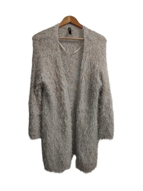 Cardigan Flame EU 38 | Bej, Mânecă lungă, Monocrom, Paiete