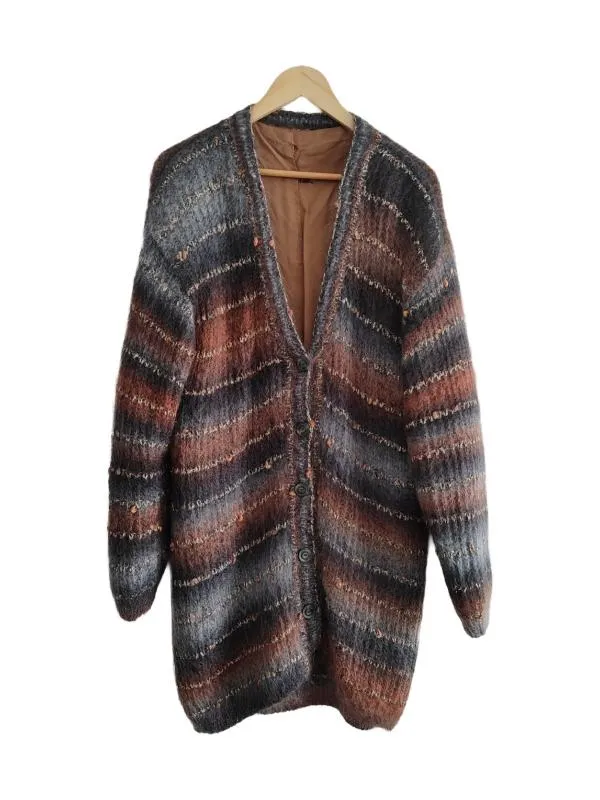 Cardigan EU 42 | Multicolor, Mânecă lungă, Lână