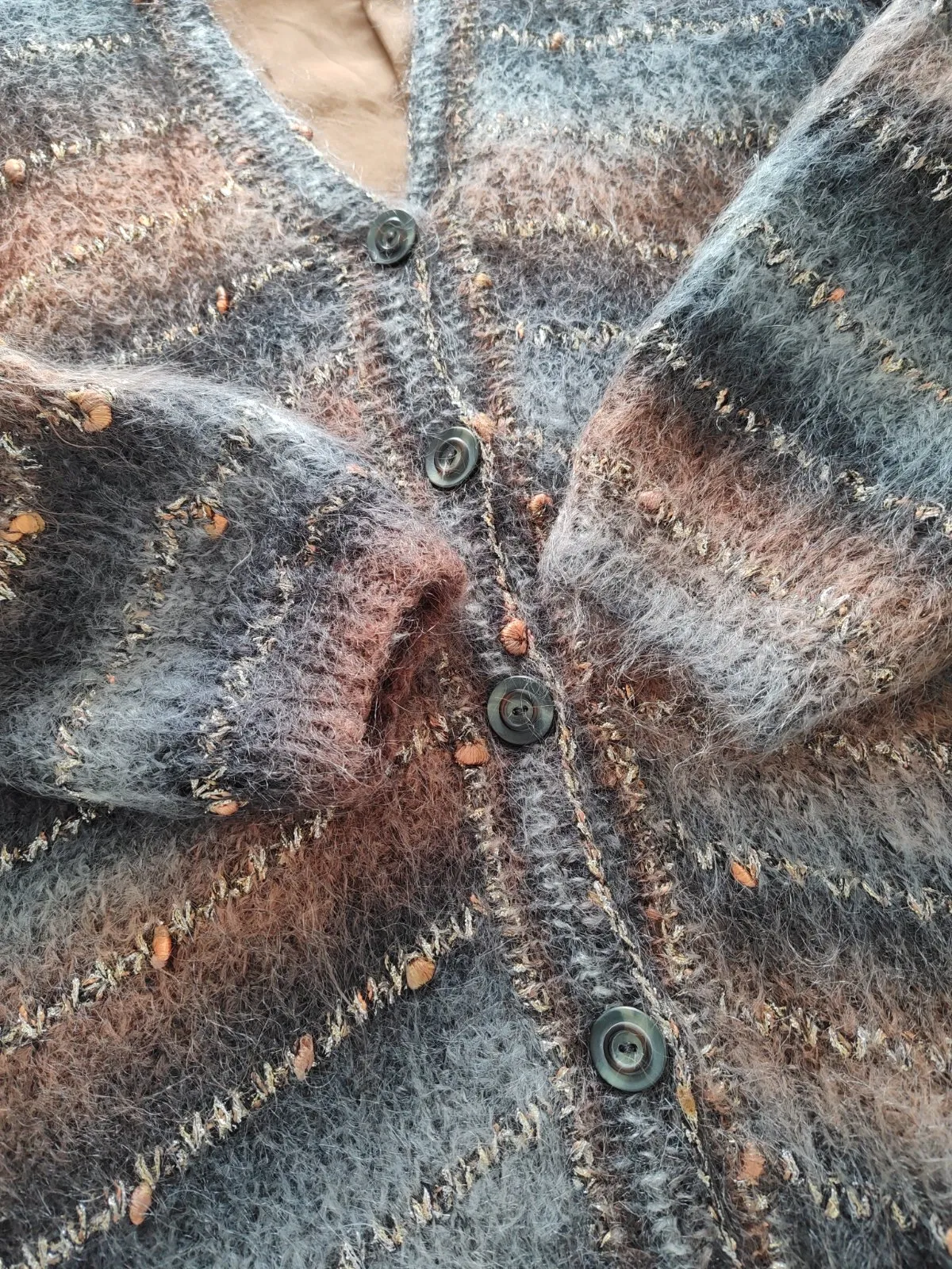 Cardigan EU 42 | Multicolor, Mânecă lungă, Lână - Image 5