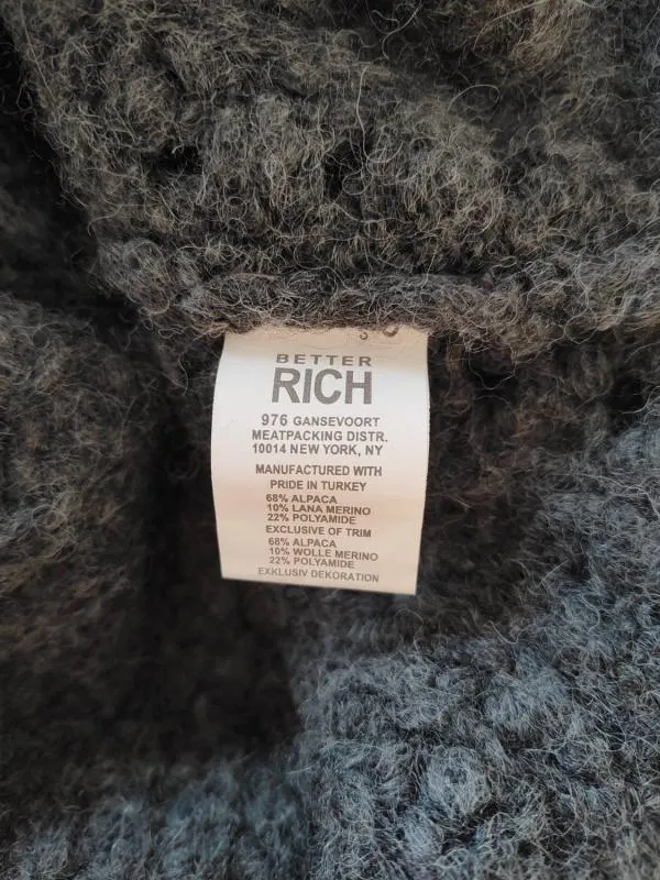 Vestă Better Rich EU 42 | Gri, Fără mâneci, Monocrom, Lână - Image 7