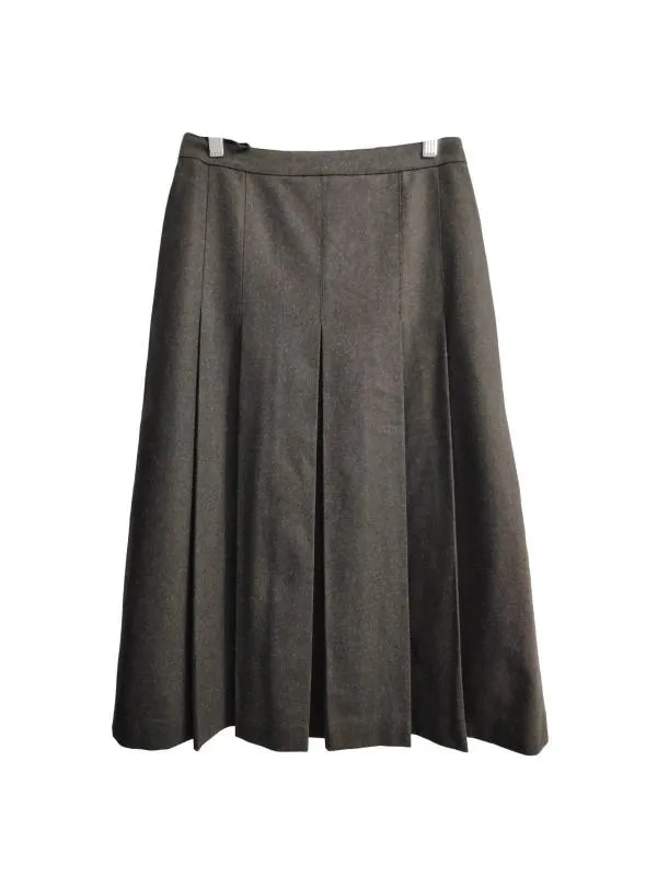 Fustă office Peter Hahn EU 38 | Khaki, Midi, Monocrom, Lână
