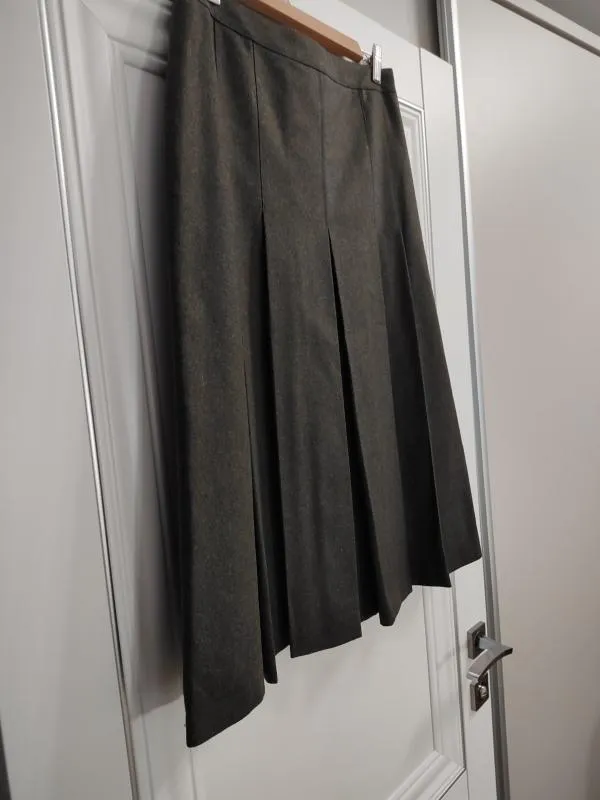Fustă office Peter Hahn EU 38 | Khaki, Midi, Monocrom, Lână - Image 3