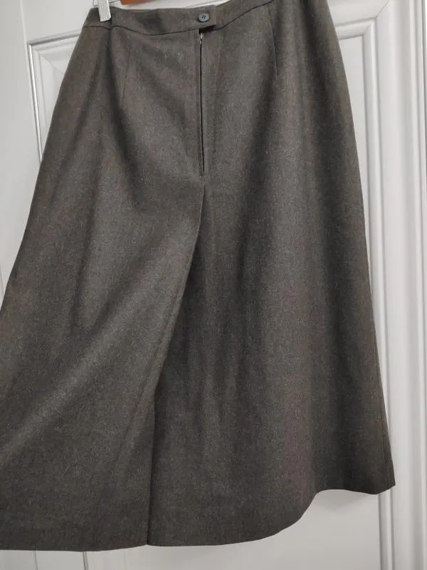 Fustă office Peter Hahn EU 38 | Khaki, Midi, Monocrom, Lână - Image 6