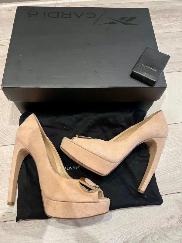 Pantofi cu toc înalt Elisabetta Franchi EU 39.5 | Roz, Piele întoarsă Suede - Image 2