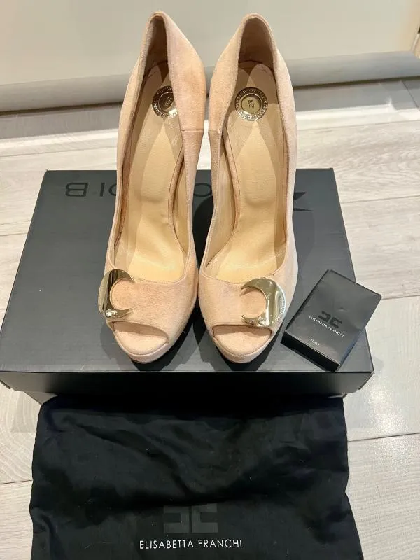 Pantofi cu toc înalt Elisabetta Franchi EU 39.5 | Roz, Piele întoarsă Suede - Image 3