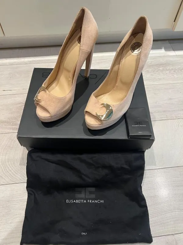 Pantofi cu toc înalt Elisabetta Franchi EU 39.5 | Roz, Piele întoarsă Suede - Image 4