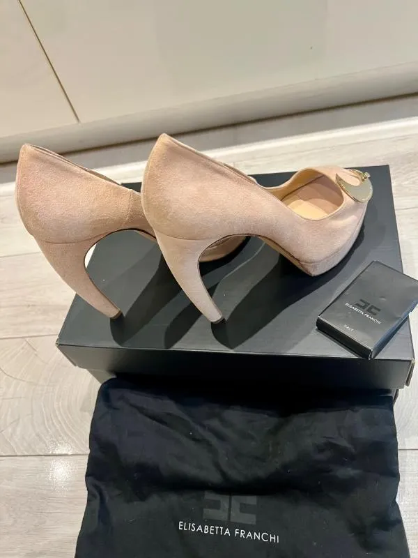 Pantofi cu toc înalt Elisabetta Franchi EU 39.5 | Roz, Piele întoarsă Suede - Image 6