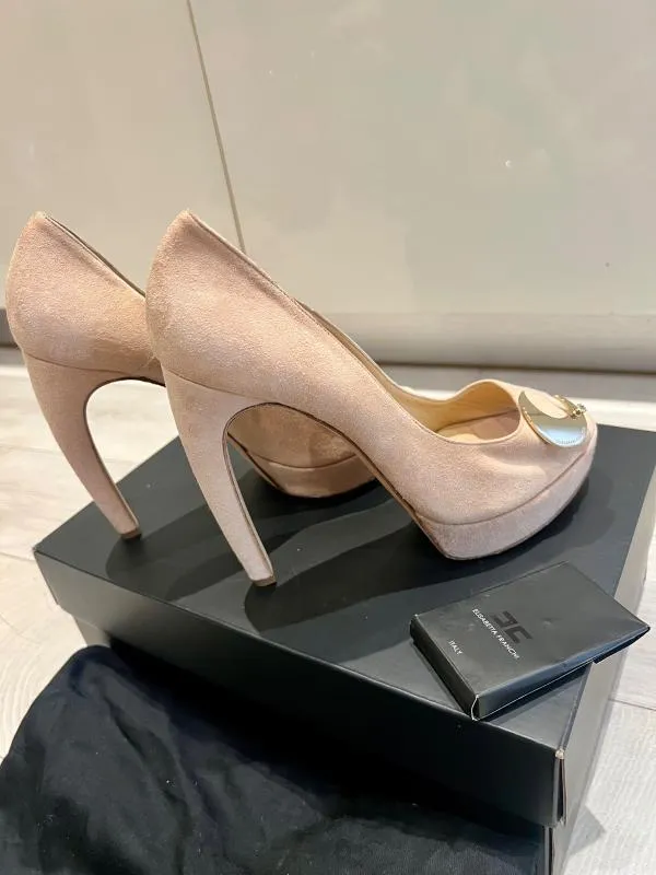 Pantofi cu toc înalt Elisabetta Franchi EU 39.5 | Roz, Piele întoarsă Suede - Image 7
