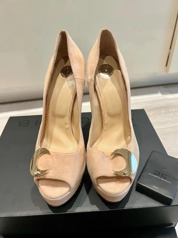 Pantofi cu toc înalt Elisabetta Franchi EU 39.5 | Roz, Piele întoarsă Suede - Image 8