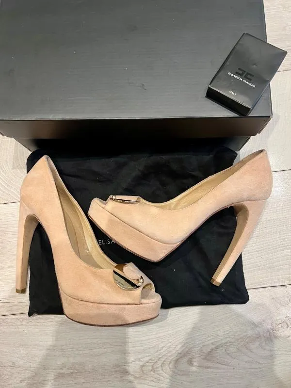 Pantofi cu toc înalt Elisabetta Franchi EU 39.5 | Roz, Piele întoarsă Suede - Image 9