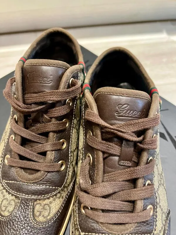 Sneakers Gucci EU 37 | Maro, Logo, Piele naturală - Image 3