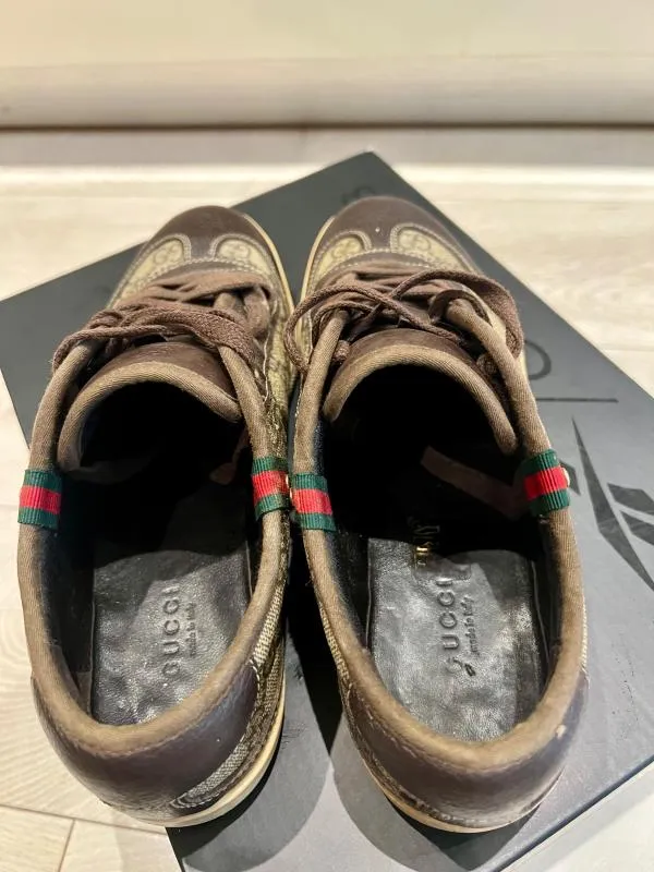 Sneakers Gucci EU 37 | Maro, Logo, Piele naturală - Image 4