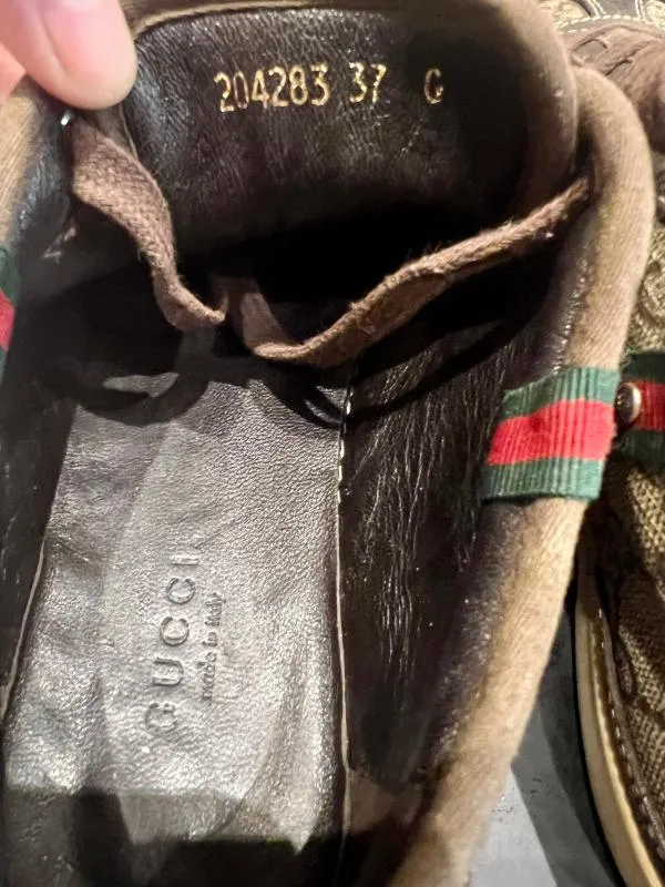 Sneakers Gucci EU 37 | Maro, Logo, Piele naturală - Image 5