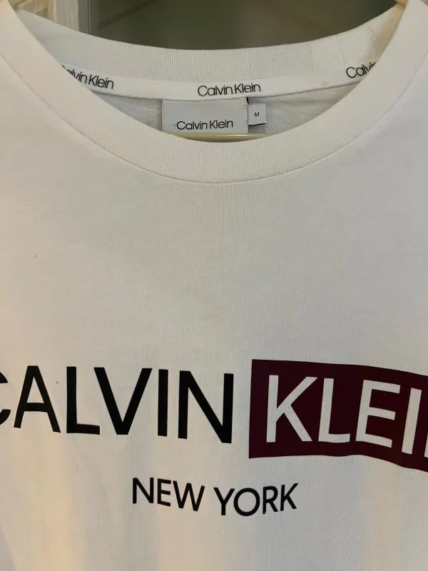 Tricou Calvin Klein M | Alb, Normal, Logo, Bumbac - Image 12