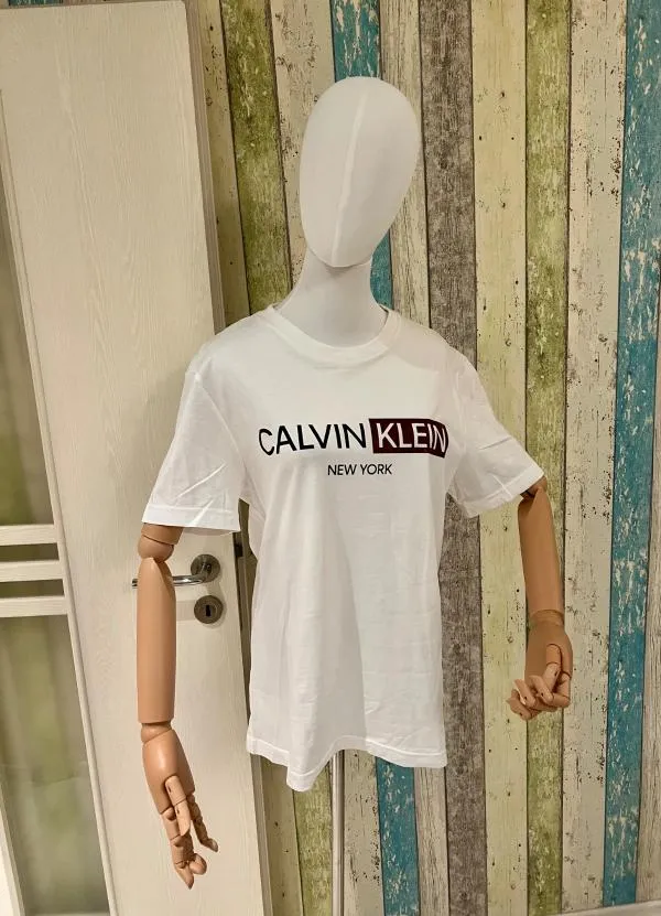 Tricou Calvin Klein M | Alb, Normal, Logo, Bumbac - Image 2