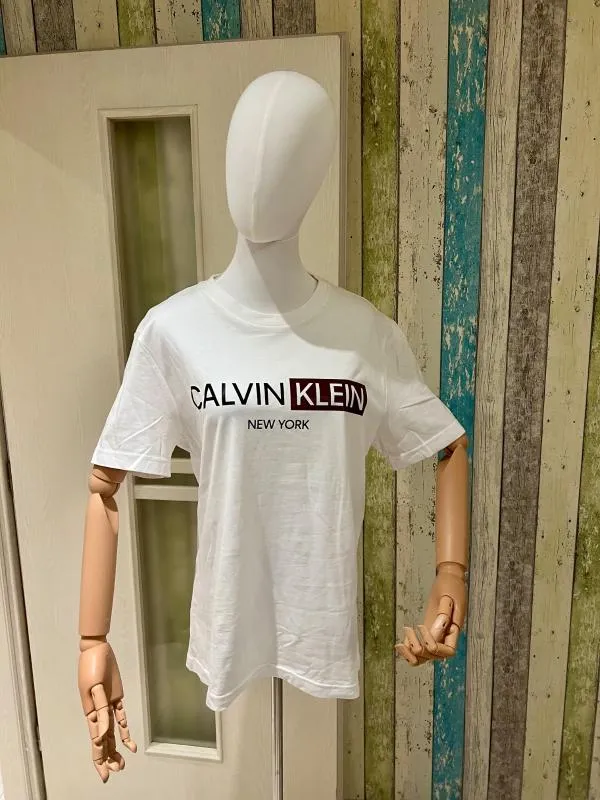 Tricou Calvin Klein M | Alb, Normal, Logo, Bumbac - Image 5