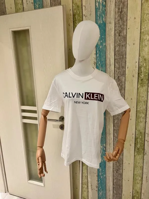 Tricou Calvin Klein M | Alb, Normal, Logo, Bumbac - Image 6